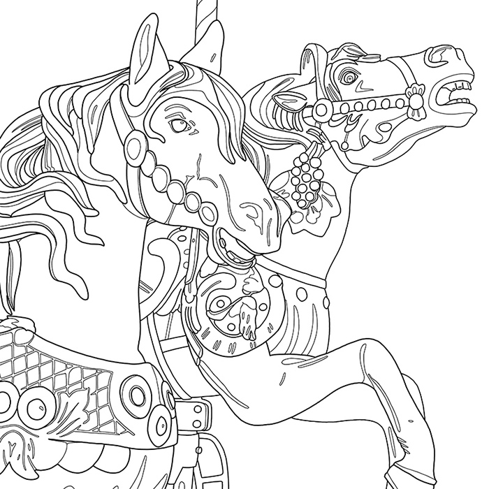 CAROUSEL, a Coloring Jones coloring book for adults