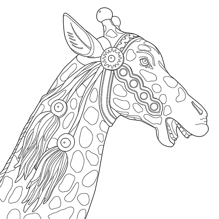 CAROUSEL, a Coloring Jones coloring book for adults