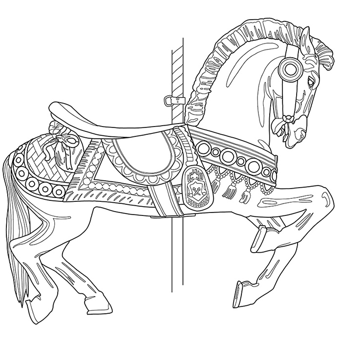 CAROUSEL, a Coloring Jones coloring book for adults