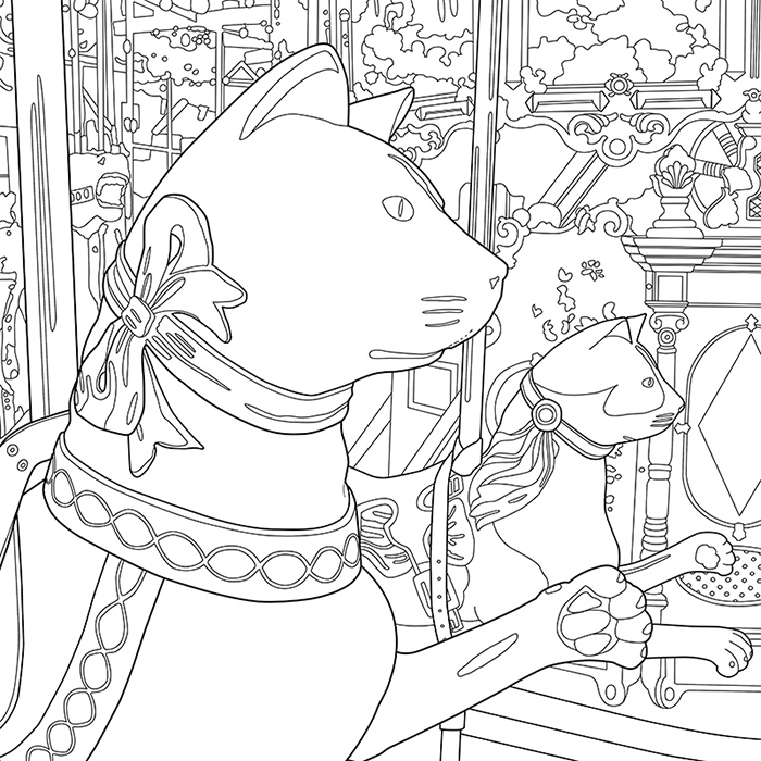 CAROUSEL, a Coloring Jones coloring book for adults