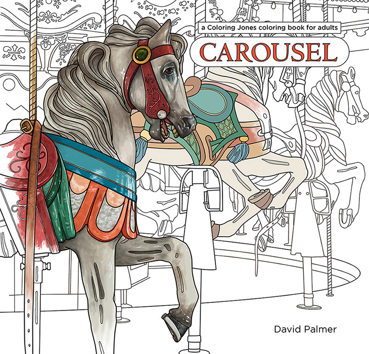 CAROUSEL, a Coloring Jones coloring book for adults